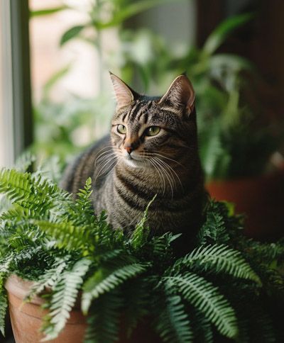 Image de plantes d'intérieur non toxiques pour animaux, comme le palmier areca et le calathea, pour un environnement sûr.